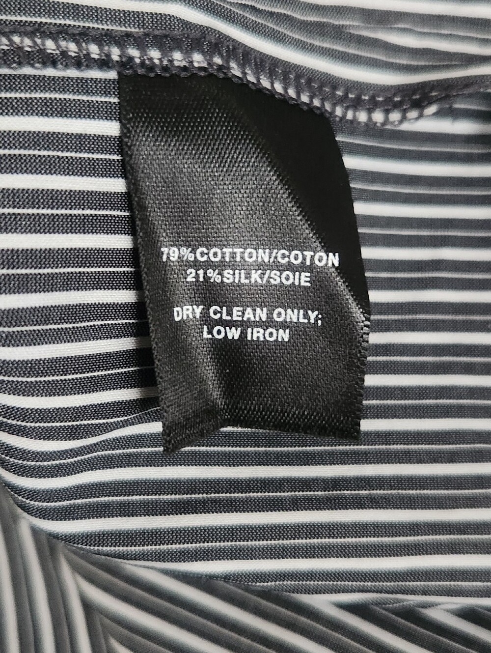 Lafayette 148 New York Striped Popover Monili Bead Trim Navy White Size Small - Picture 6 of 10